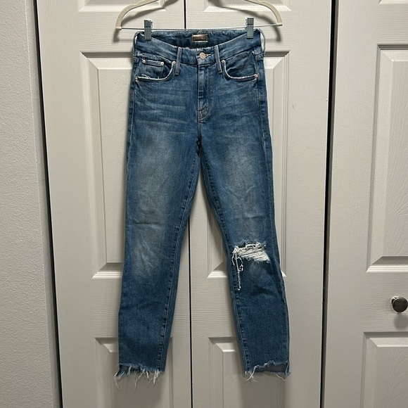 Mother The Looker Ankle Step Fray Exposed Secret Sister Jeans Size 23 - Picture 5 of 12